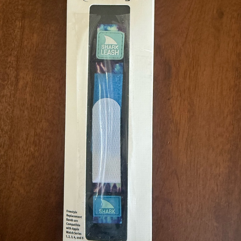 FreestyleUSA Shark Apple Watch Band in Black and White w tie dye colorway.